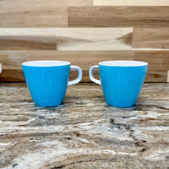 Vintage Mikasa Blue Point Pattern Cera Stone #3995 Flat Coffee Tea Cup Mug 6 oz - Picture 1 of 9